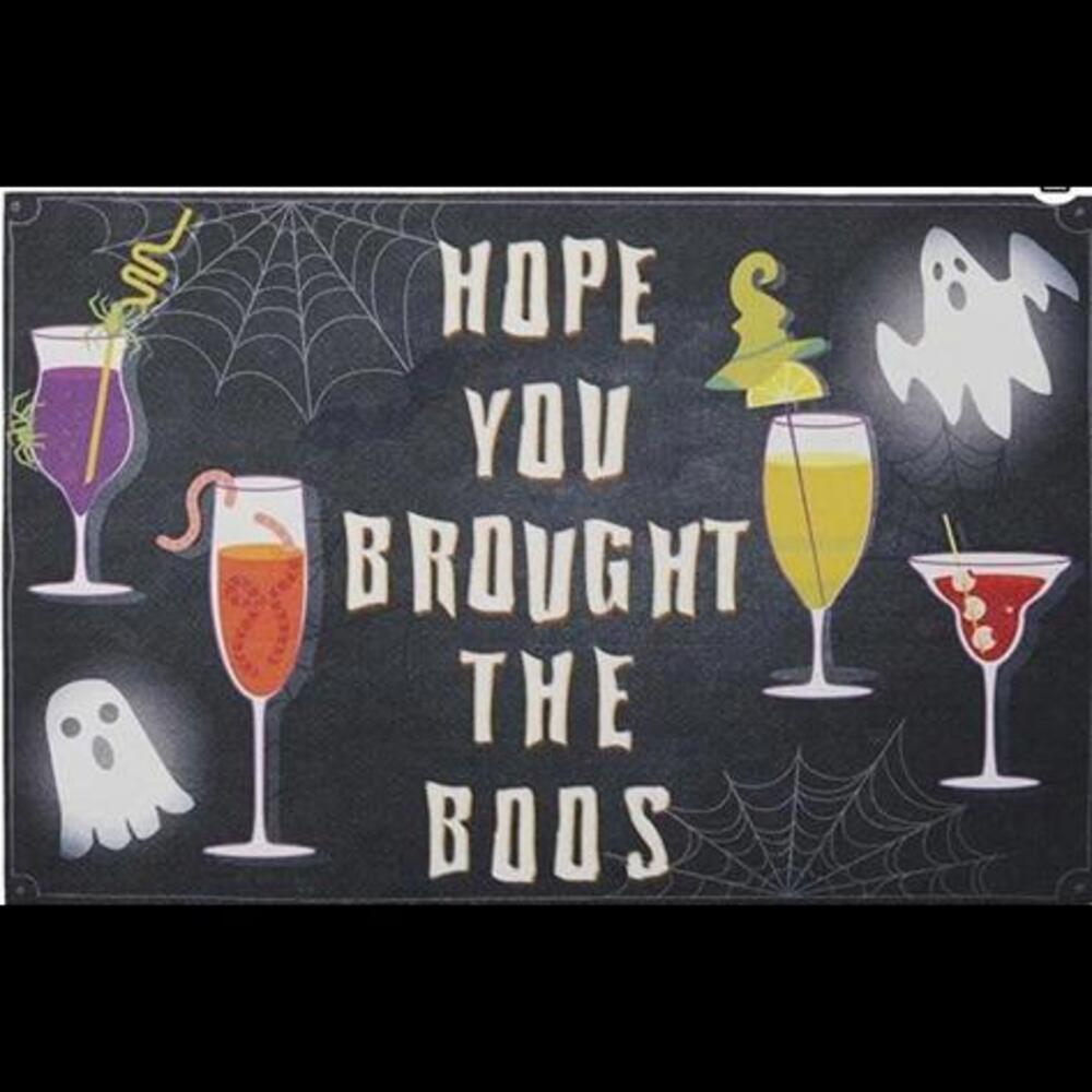 Spooky Spirits Welcome Mat - "Hope You Brought the Boos"